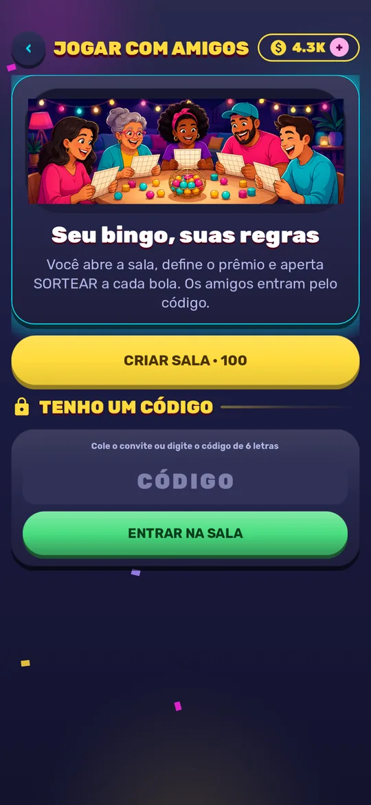 Sala com host: o código de convite de seis letras para chamar os amigos